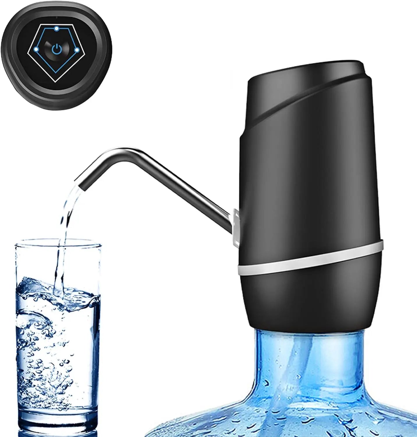 1pcWhite/Black Water Bottle Pump USB Charging Auto Switch Drinking Dispenser Charging One Click Auto Switch Drink Pump Dispenser