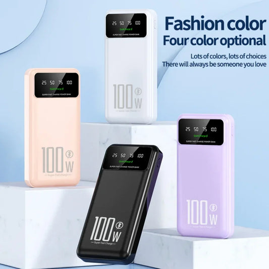 2025 NEW Power Bank 50000mAh High Capacity 100W Fast Charging Portable Charger External Battery Pack Powerbank for IPhone Huawei